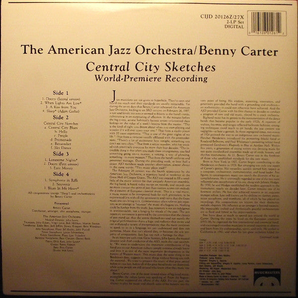 The American Jazz Orchestra / Benny Carter : Central City Sketches (World Premiere Recording) (2xLP, Album)