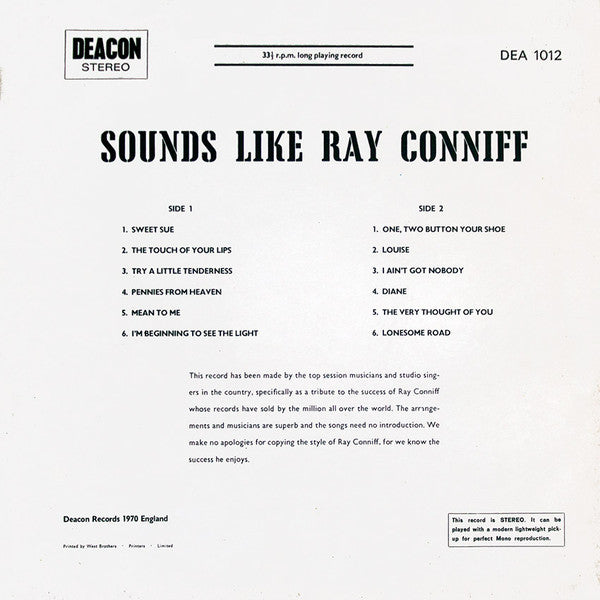 Various : Sounds Like Ray Conniff (LP, Comp)