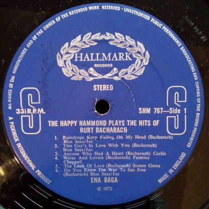 Ena Baga : The Happy Hammond Plays The Hits Of Burt Bacharach (LP)