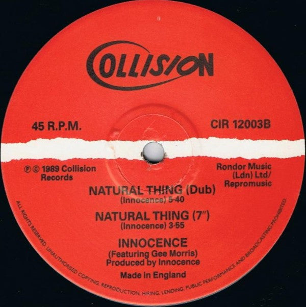 Innocence Featuring Gee Morris : Natural Thing (12")