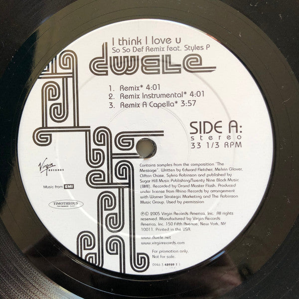 Dwele feat. Styles P : I Think I Love U (So So Def Remix) (12")