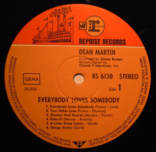 Dean Martin : Everybody Loves Somebody (LP, Album)