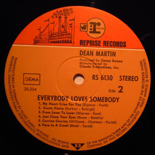 Dean Martin : Everybody Loves Somebody (LP, Album)