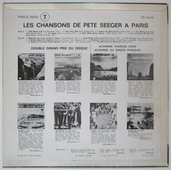 Pete Seeger : Les Chansons De Pete Seeger À Paris (LP, Album, Comp, RP)