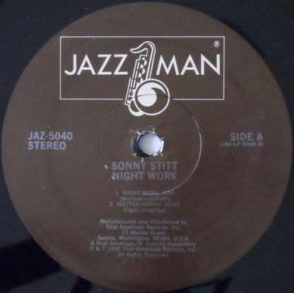 Sonny Stitt & The Giants : Night Work (LP, Album, RE)