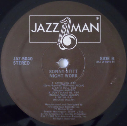 Sonny Stitt & The Giants : Night Work (LP, Album, RE)