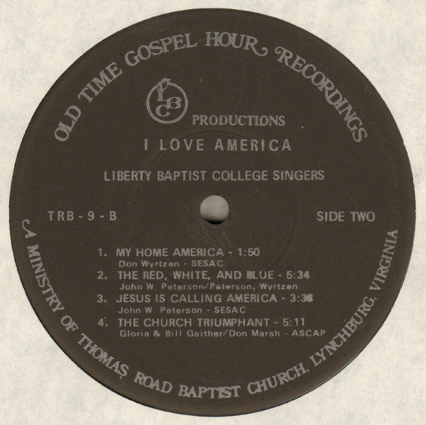 Liberty Baptist College Singers : I Love America (LP, Album)