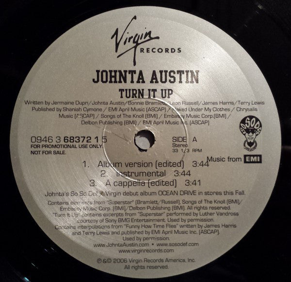 Johnta Austin : Turn It Up (12", Promo)