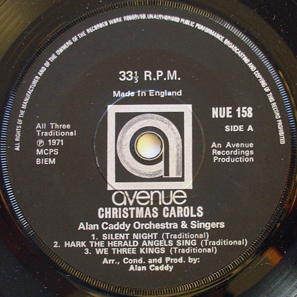 Alan Caddy Orchestra & Singers : Christmas Carols (7")