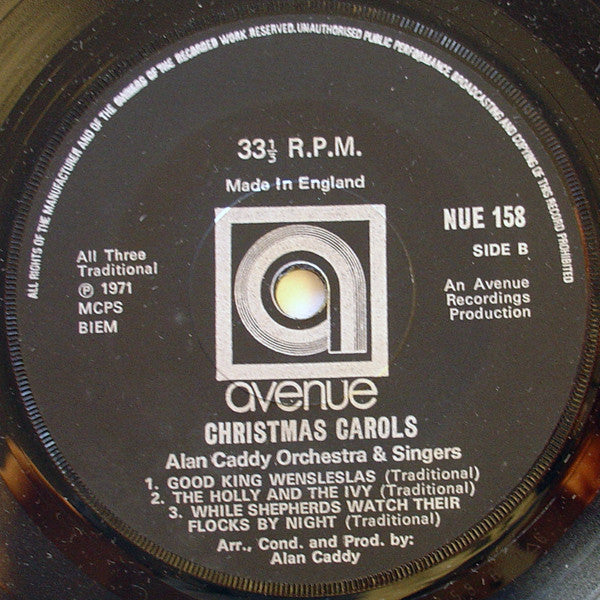 Alan Caddy Orchestra & Singers : Christmas Carols (7")