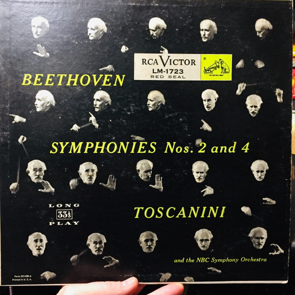 Ludwig Van Beethoven, Arturo Toscanini, NBC Symphony Orchestra : Symphonies Nos. 2 And 4 (LP, RE, Ind)