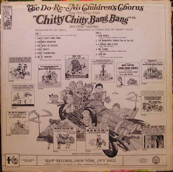 Do Re Mi Children's Chorus : Sing The Songs From Chitty Chitty Bang Bang And Other Favorites (LP, Album)