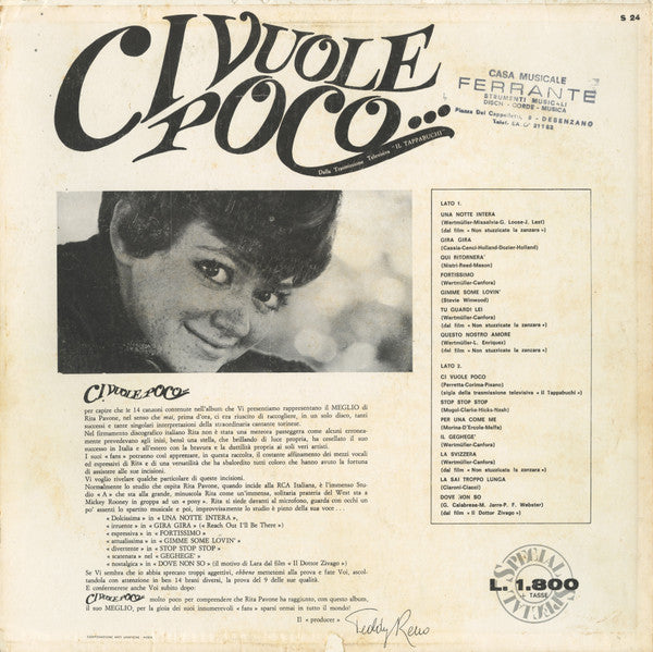 Rita Pavone : Ci Vuole Poco (LP, Comp)