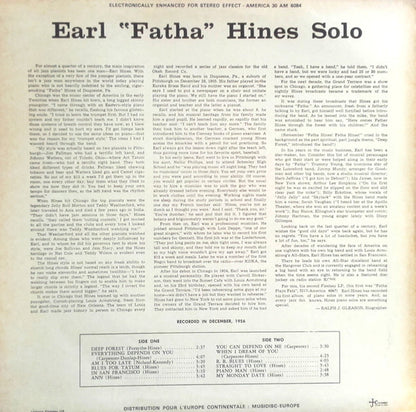 Earl Hines : Solo (LP, Album, RE)