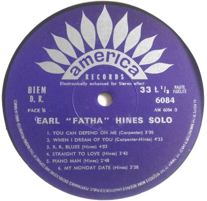 Earl Hines : Solo (LP, Album, RE)