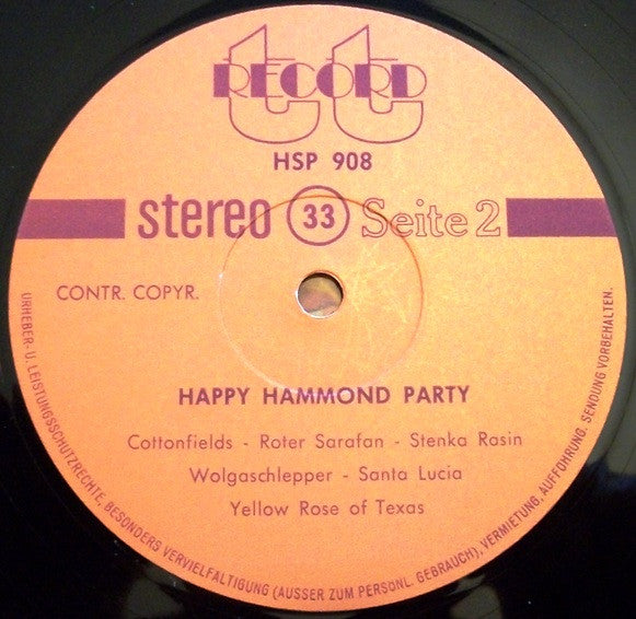 Unknown Artist : Happy Hammond Party (LP, Album)