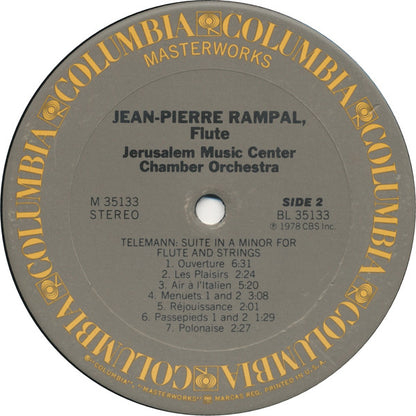 Isaac Stern / Jean-Pierre Rampal, Jerusalem Music Center Chamber Orchestra - Antonio Vivaldi & Georg Philipp Telemann : Isaac Stern / Jean-Pierre Rampal Play Vivaldi & Telemann (Double Concertos In C Minor And D Minor / Suite In A Minor For Flute And Strings) (LP, Album)