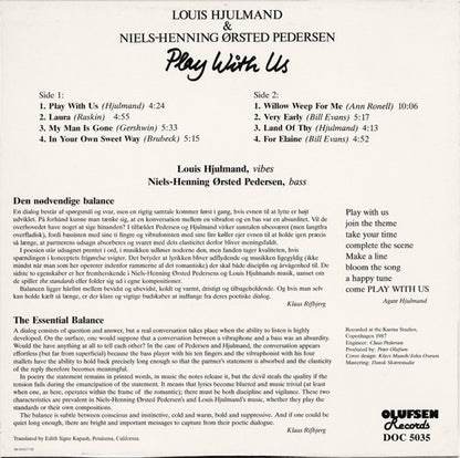 Louis Hjulmand & Niels-Henning Ørsted Pedersen : Play With Us (LP, Album)