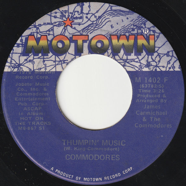 Commodores : Thumpin' Music (7", Single, RP, Mon)