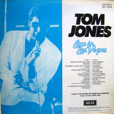 Tom Jones : Live In Las Vegas (LP, Album)