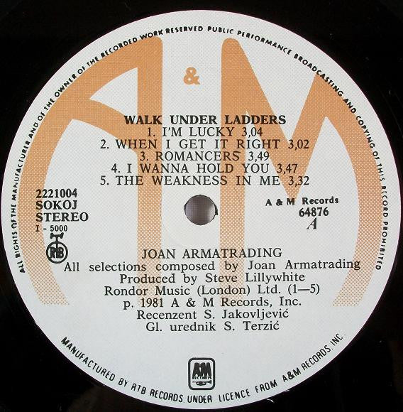 Joan Armatrading : Walk Under Ladders (LP, Album)