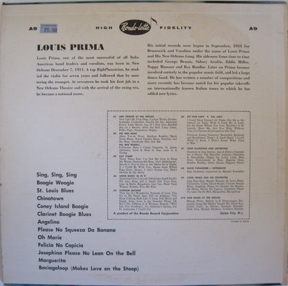 Louis Prima : In All His Moods (LP, Mono)