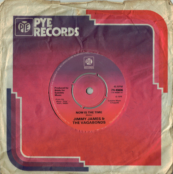 Jimmy James & The Vagabonds : Now Is The Time (7", Single, Pus)