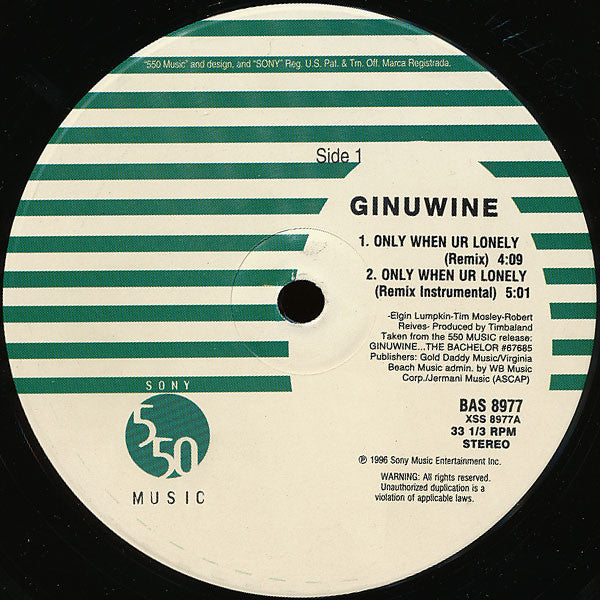 Ginuwine : Only When UR Lonely (12")