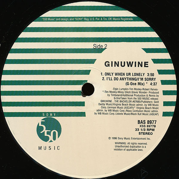 Ginuwine : Only When UR Lonely (12")