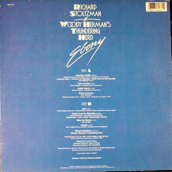 Richard Stoltzman & Woody Herman And The Thundering Herd : Ebony (LP, Album)