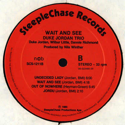 Duke Jordan Trio : Wait And See (LP, Album)