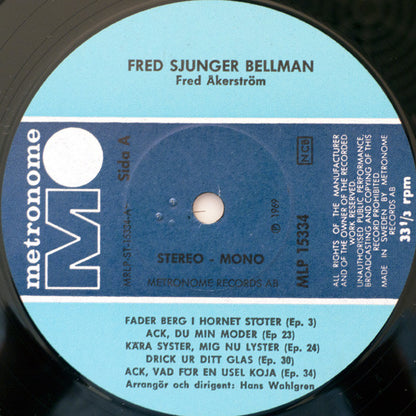 Fred Åkerström : Fred Sjunger Bellman (LP, Album)