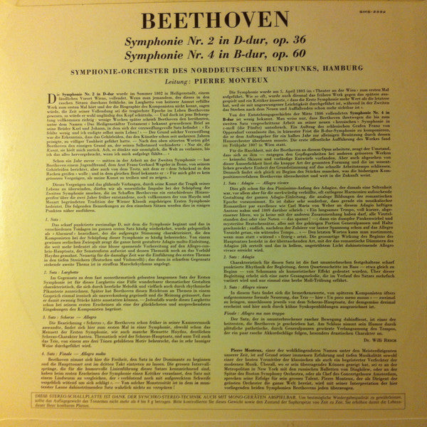 Ludwig van Beethoven - NDR Sinfonieorchester : Symphonie Nr. 2, Symphonie Nr. 4 (LP, syn)