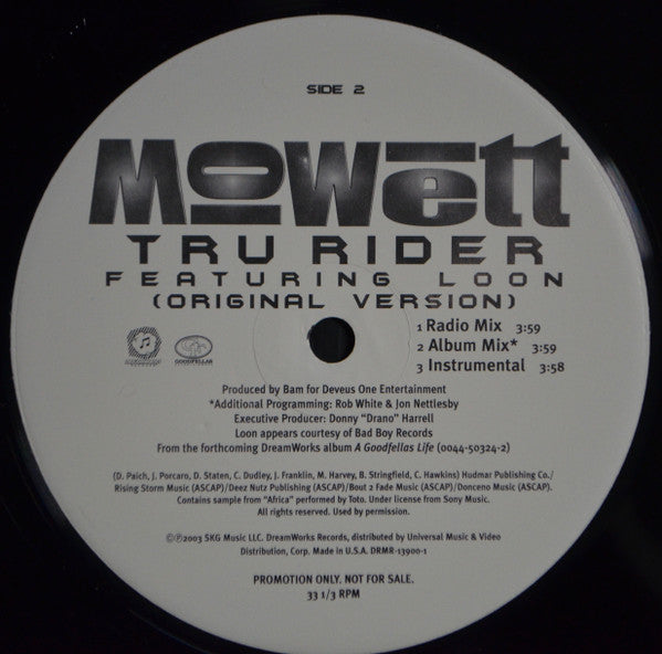 Mowett Featuring Loon : Tru Rider (12", Promo)