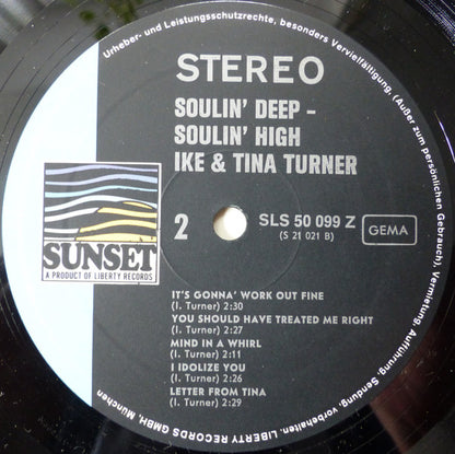 Ike & Tina Turner : Soulin' Deep Soulin' High - Ike & Tina Turner's Greatest Hits (LP, Comp)