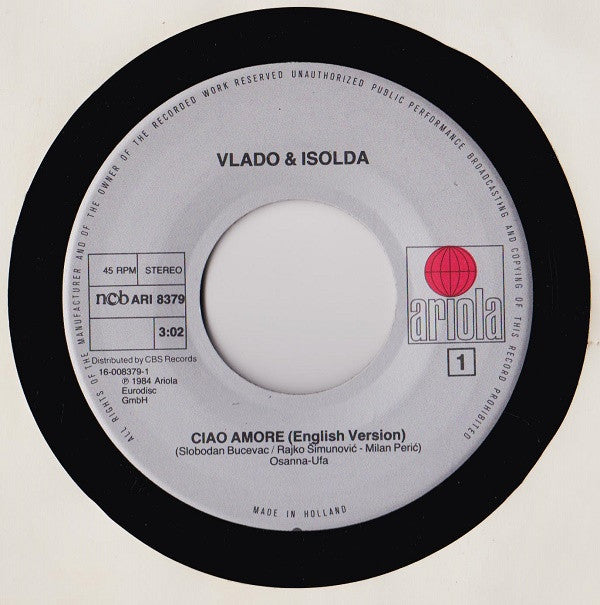 Vlado Kalember & Izolda Barudžija : Ciao Amore (7", Single)