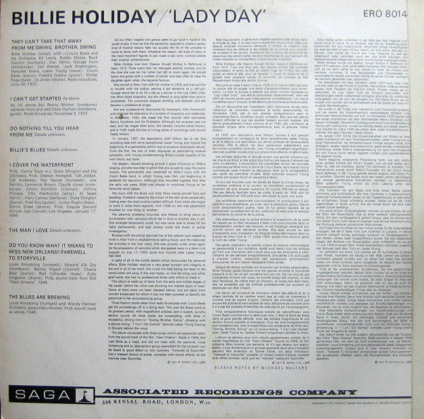 Billie Holiday : Lady Day (LP, Comp)