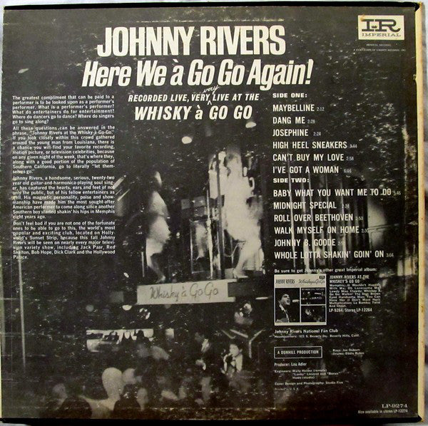 Johnny Rivers : Here We à Go Go Again! (LP, Album, Mono)