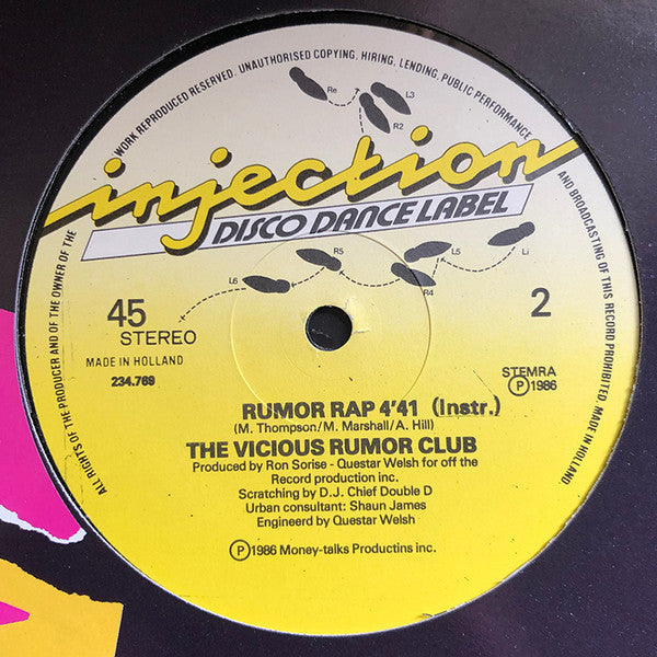 Vicious Rumor Club : Rumor Rap (Yeah, Yeah That's It) (12")