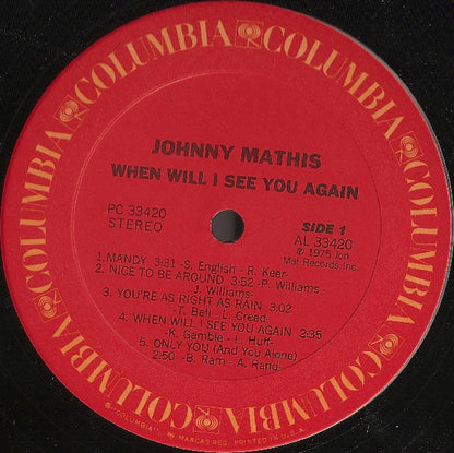 Johnny Mathis : When Will I See You Again (LP, Album, Ter)