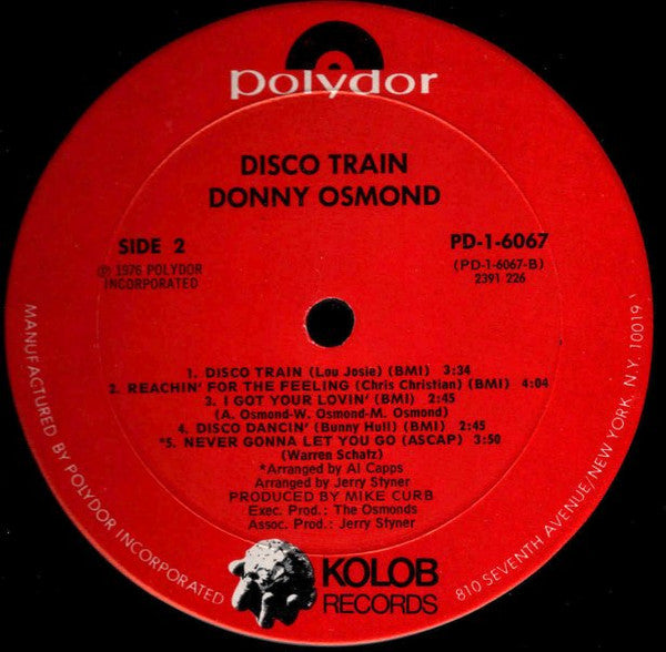 Donny Osmond : Disco Train (LP, Album)