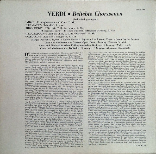 Giuseppe Verdi : Beliebte Chorszenen (10")