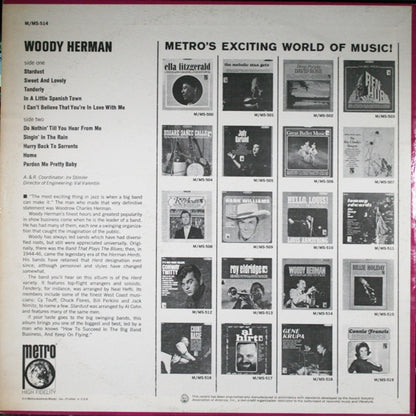 Woody Herman : Woody Herman (LP, Album, Mono)