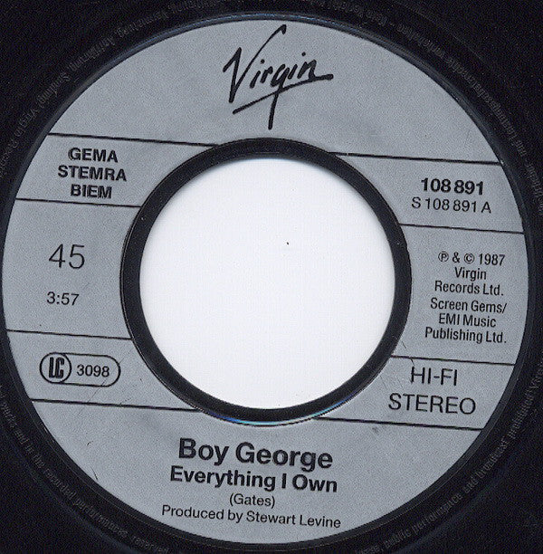 Boy George : Everything I Own (7", Single)