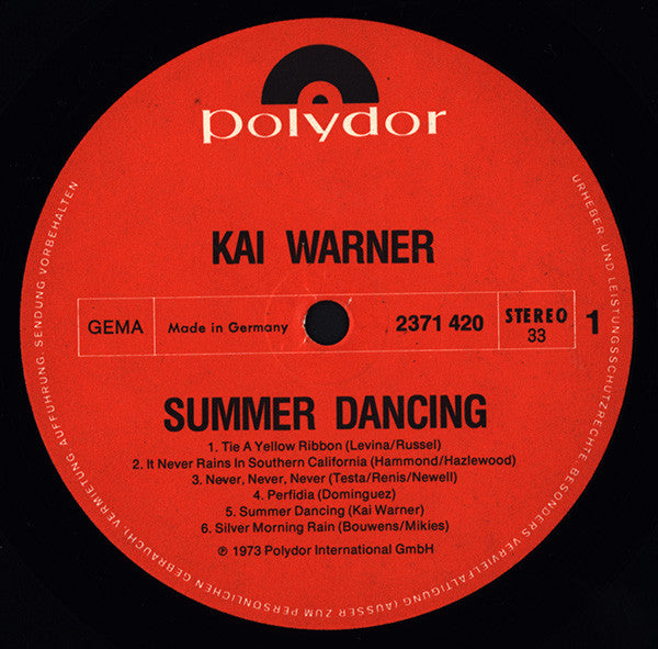 Kai Warner : Summer Dancing (LP, Album)