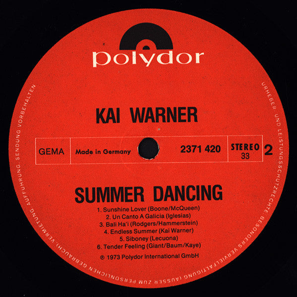 Kai Warner : Summer Dancing (LP, Album)