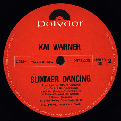 Kai Warner : Summer Dancing (LP, Album)