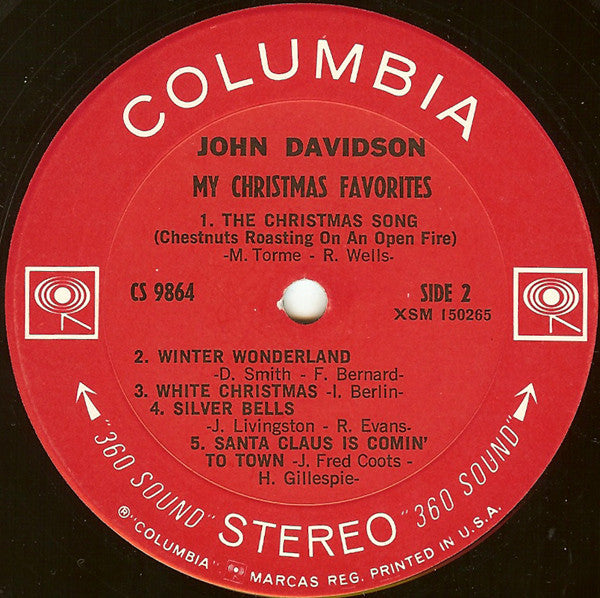 John Davidson : My Christmas Favorites (LP, Album, Pit)