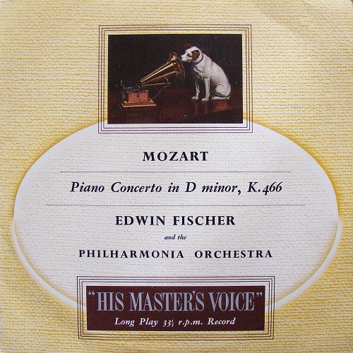 Wolfgang Amadeus Mozart - Edwin Fischer And The Philharmonia Orchestra : Piano Concerto In D Minor, K.466 (10")