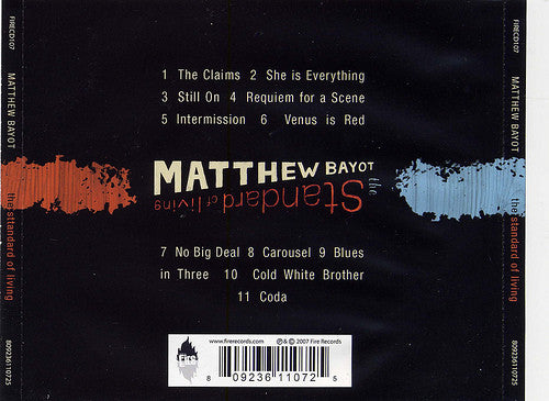 Matthew Bayot : The Standard Of Living (CD, Album)